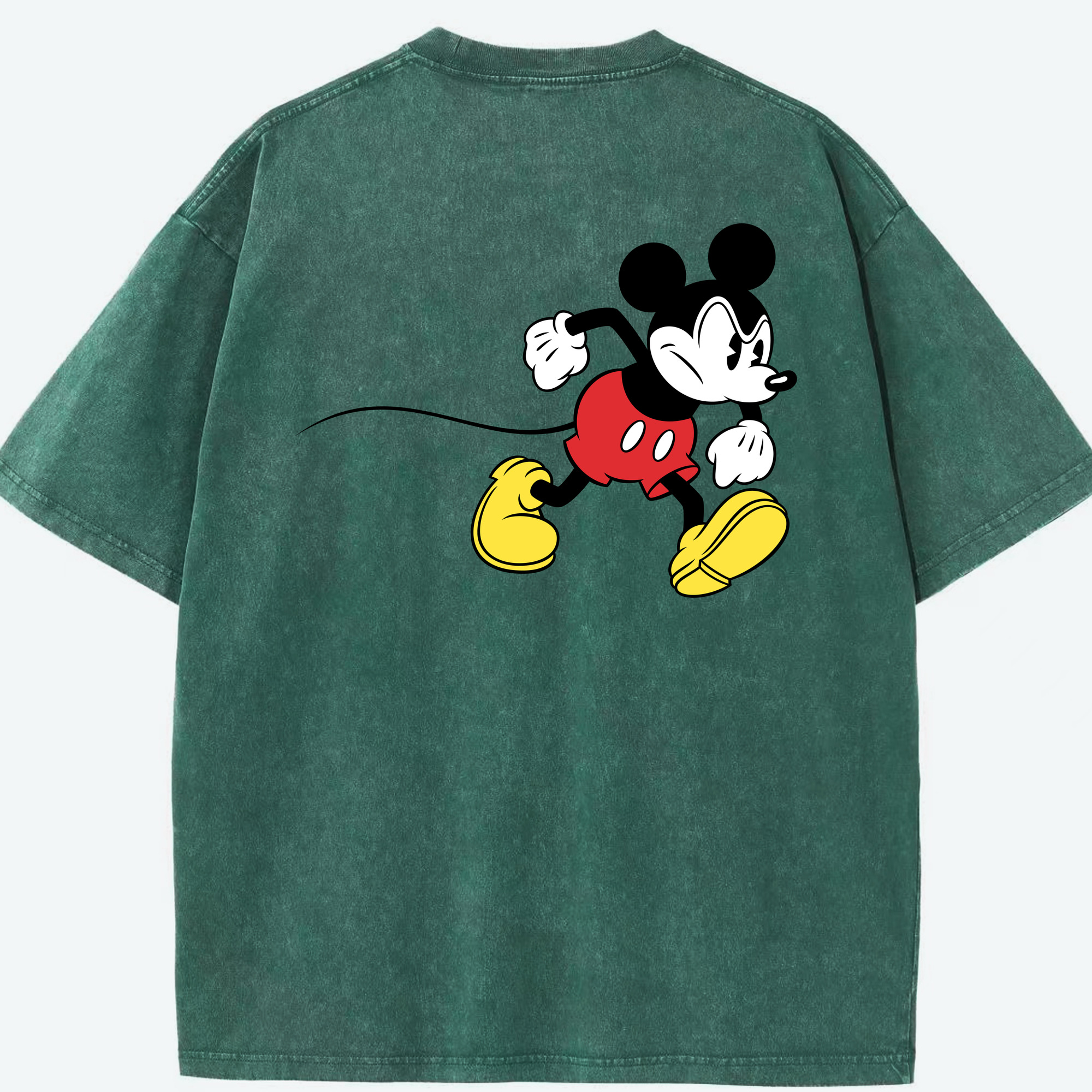 （画像用） ミッキーマウス Mickey Mouse 綿100% ヴィンテージ風 半袖Tシャツ（背面プリント）